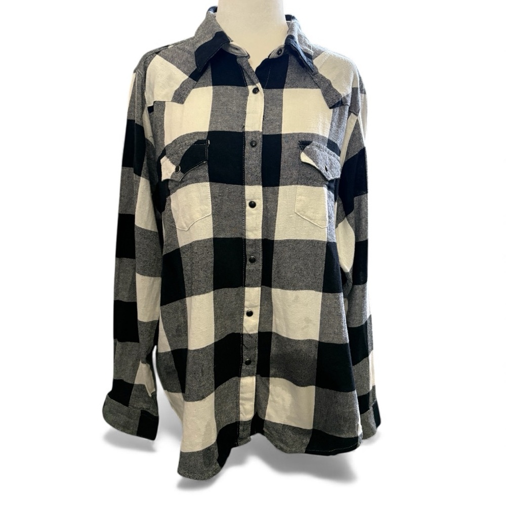 Wrangler|Monochome Black & White Plaid Shirt